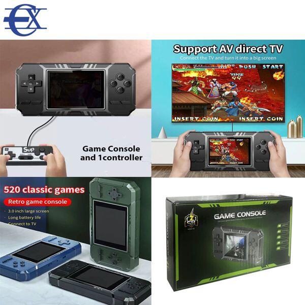 Consola de jogos retro 2 em 1 com comando duplo
