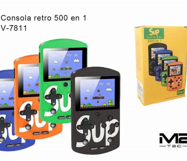 Consola de Jogos Retro Portátil 500 em 1 com Formato Laptop e Saída para TV