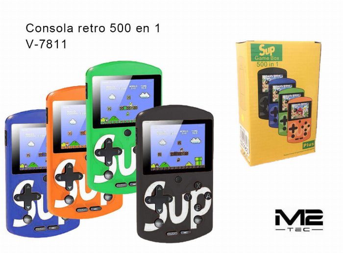 Consola de Jogos Retro Portátil 500 em 1 com Formato Laptop e Saída para TV