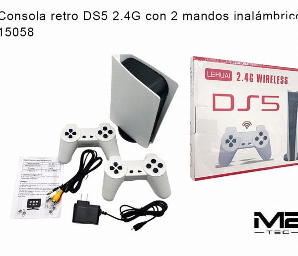 Consola de jogos retro 2.4G estilo DS5 com 2 comandos sem fios