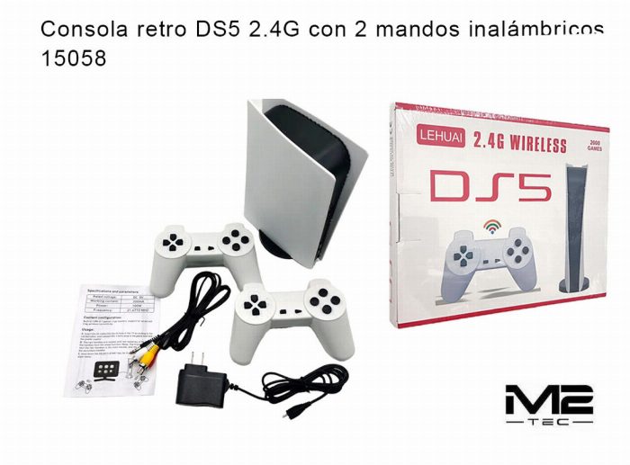 Consola de jogos retro 2.4G estilo DS5 com 2 comandos sem fios