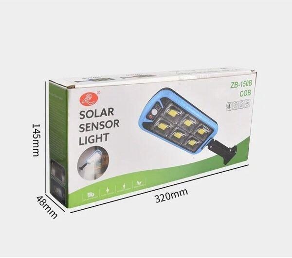 Candeeiro Solar de Exterior ZB-150B COB com Comando e Sensor de Movimento