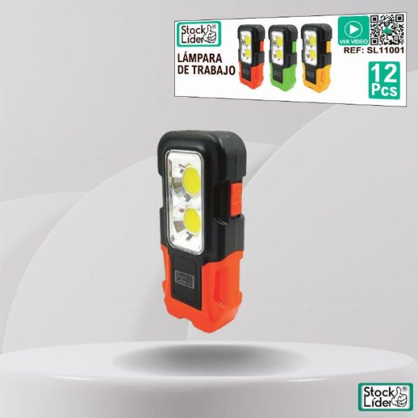 Candeeiro e Lanterna de Trabalho LED + COB com Íman e Gancho (5W / 3x AAA)