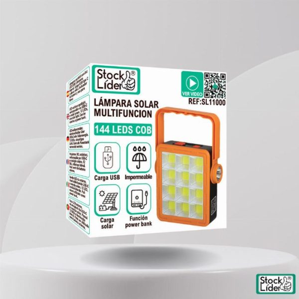 Candeeiro e Holofote Solar LED COB 144 LEDs com Powerbank (4800 mAh / USB-C)
