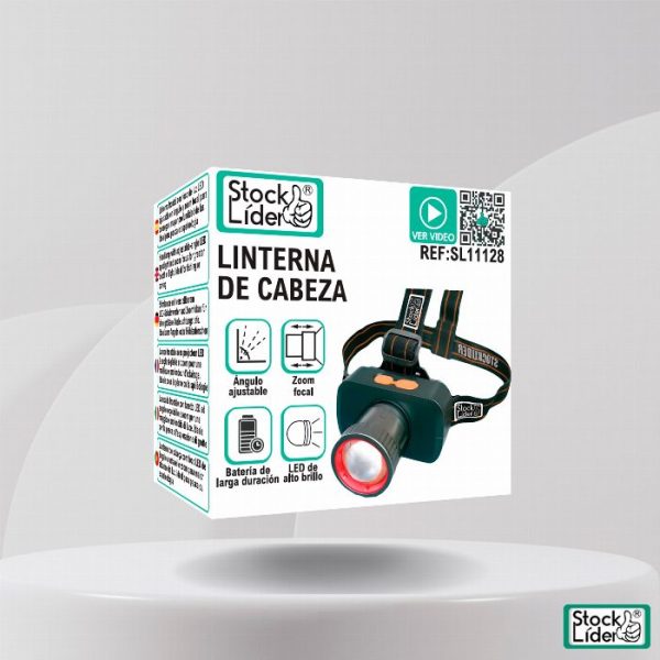 Lanterna de Cabeça LED 1200 Lúmens com Zoom e USB-C (IPX65 / Alcance 50m / 18650)