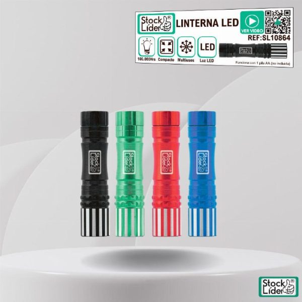 Pack 12 Lanternas LED Compactas em Alumínio (150 Lúmens / Bateria AA)