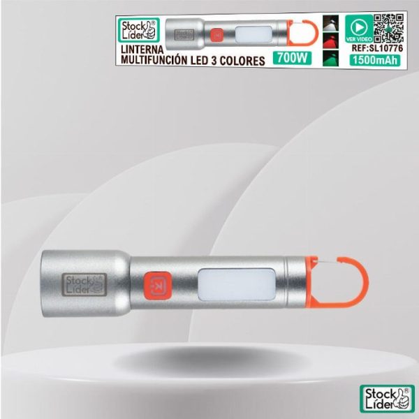 Mini Lanterna Tática Multicores LED 700W (Branco, Quente, Azul, Vermelho e Verde / 1500 mAh)