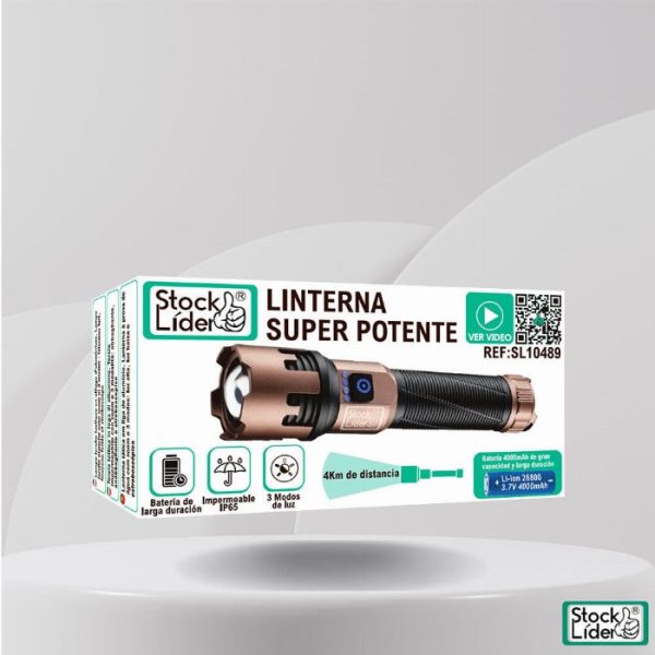 Lanterna Tática LED Super Potente em Alumínio com Zoom e Alcance de 4 km