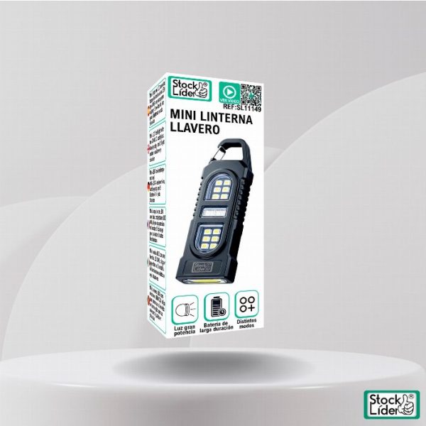 Mini Lanterna Porta-Chaves LED + COB Dupla com Clipe e USB-C (5 Modos / 8,2 cm)