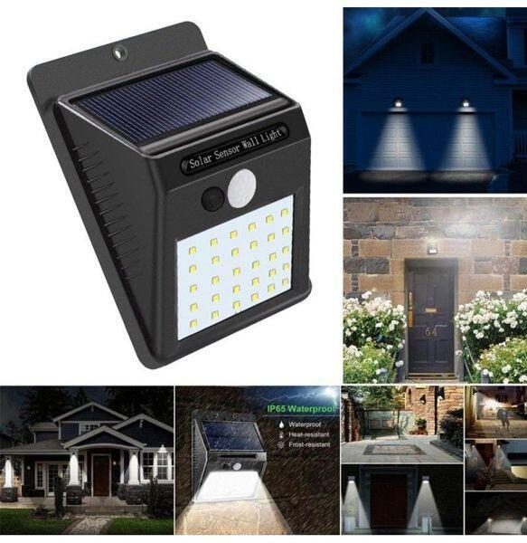 Pack de 3 projores solares LED de exterior com sensor de movimento (30 LED)