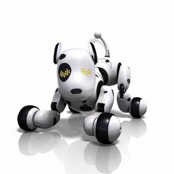 Cão robô inteligente interativo com comando de controlo remoto