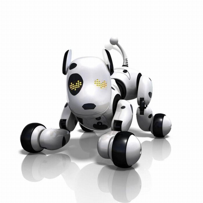 Cão robô inteligente interativo com comando de controlo remoto