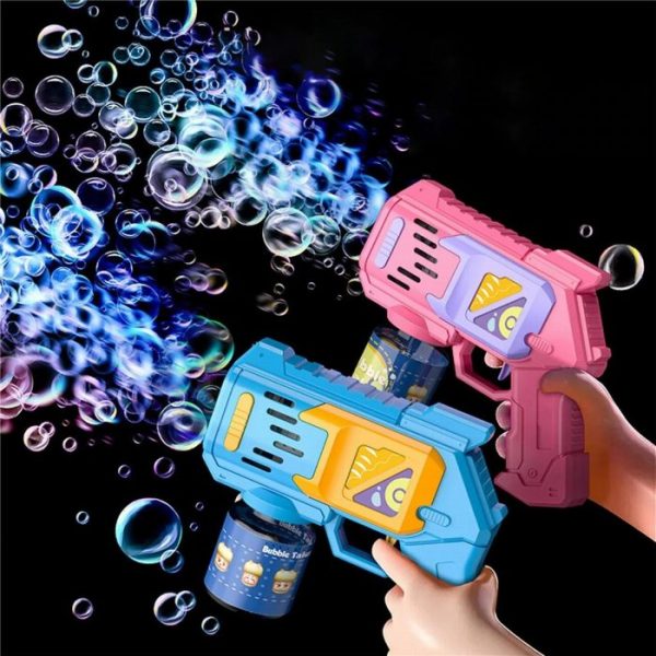 Pistola de bolhas de sabão automática com luzes LED