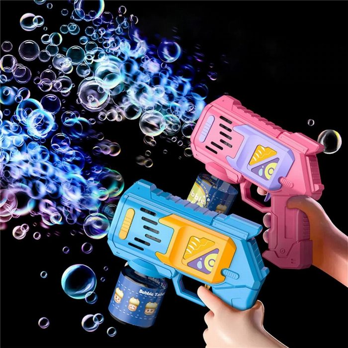 Pistola de bolhas de sabão automática com luzes LED