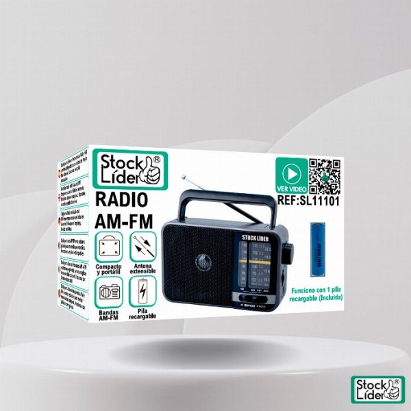 Rádio portátil AM / FM recarregável