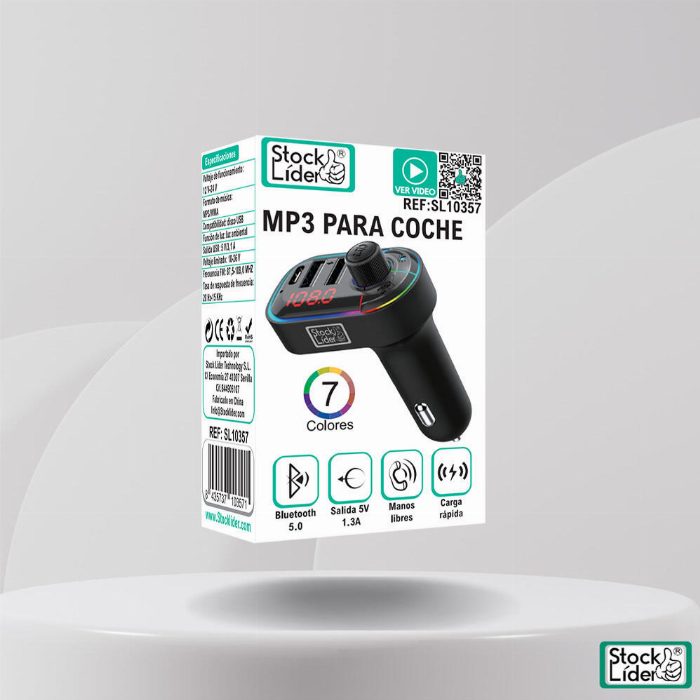 Leitor MP3 Bluetooth 5.0 para carro com portas USB-C e QC 3.0