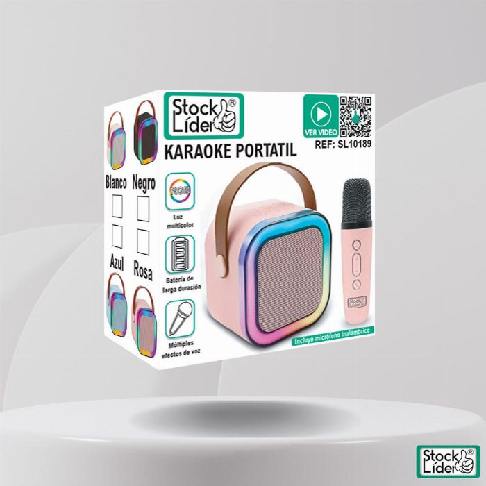 Sistema de karaoke portátil com Bluetooth e microfone