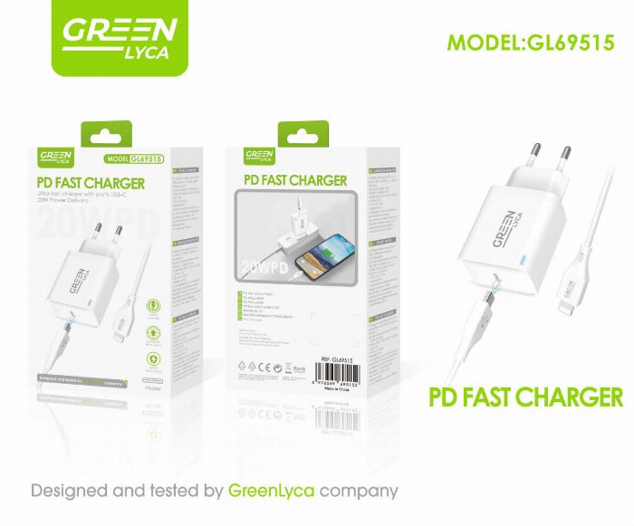 Carregador USB-C 20W com cabo USB-C para USB-C