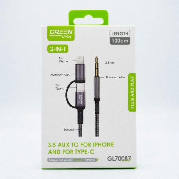 3.5 aux para iphone e para o tipo c