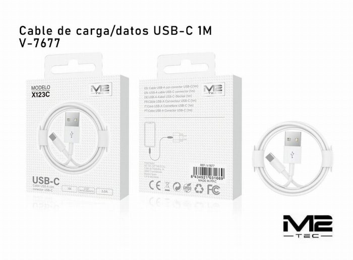 USB-a para USB-C 3.0A cabo, 100cm, M2 tec