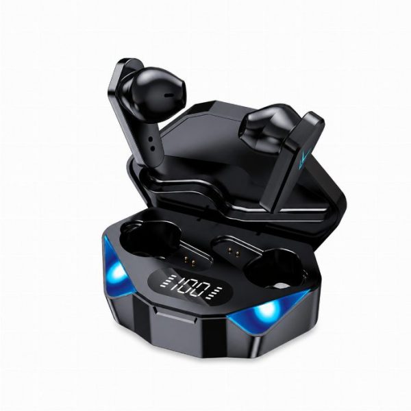 Auriculares Gaming sem fios com caixa LED e visor digital