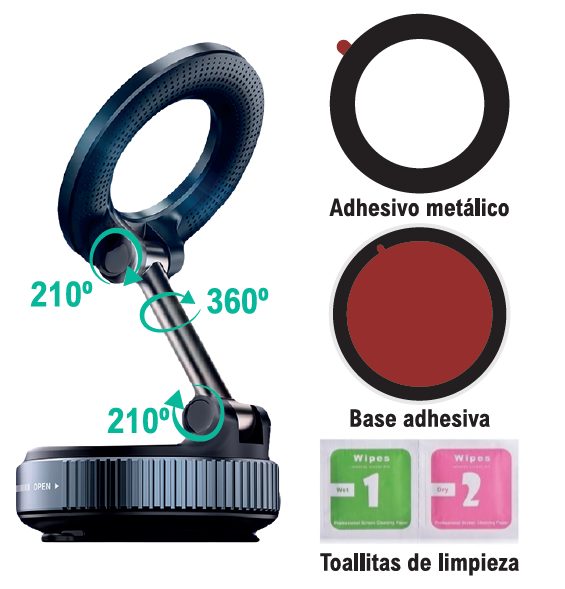 Suporte magnético para telemóvel