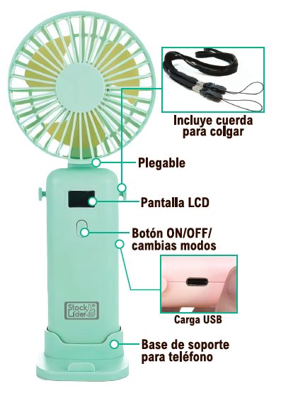 Ventilador dobrável portátil
