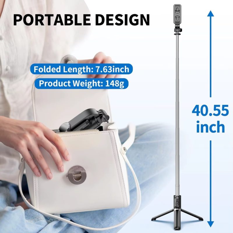 Vara de selfie Q02 extensível com suporte estável