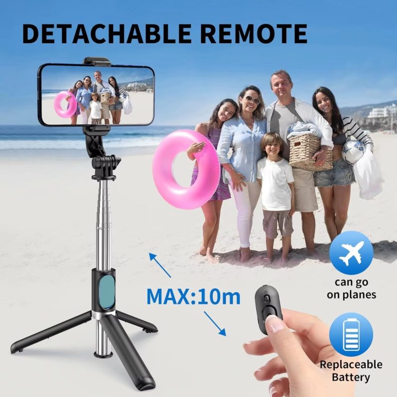 Vara de selfie Q02 extensível com suporte estável