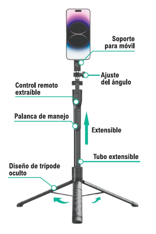 Palo selfie tripé