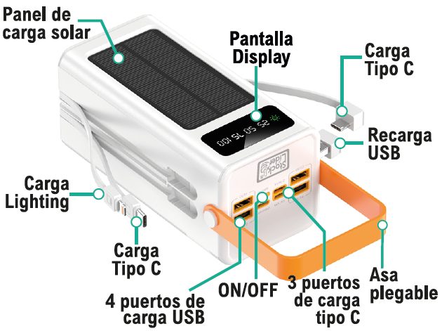 Powerbank com carga solar