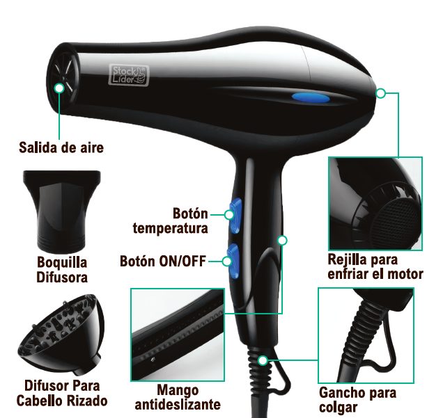Secador de cabelo com difusor