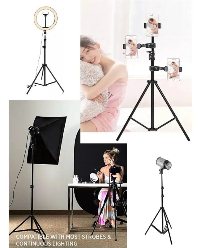 Tripé de telefone telemóvel de 190 cm – Estabilidade máxima e versatilidade